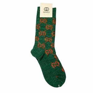 Gucci GG Cotton-Blend Socks in Green and Orange